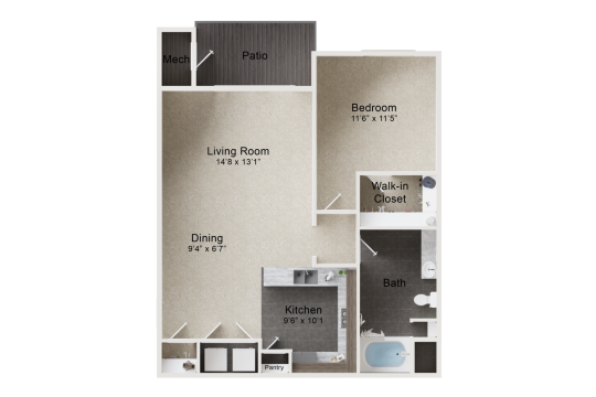 the floor plan for a two bedroom apartment at The Outlook Ridge Apartments